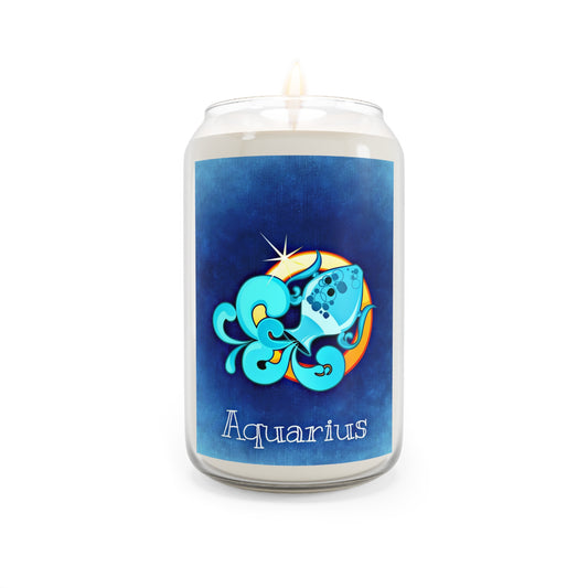 Aquarius Scented Soy Candle, Zodiac Decor, Birthday Gift, Relaxing Ambiance, Home Fragrance, Astrology Gift, Personalized Candle